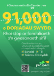 91K job cuts in the Civil Service flyer – Welsh