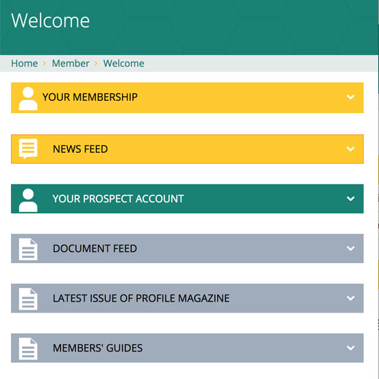 Screenshot of welcome page